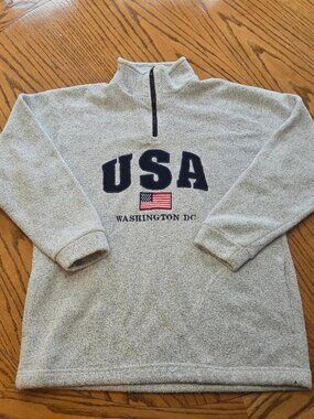 Vintage Y2K Cedar Sports Made in USA Washington DC Quarter Zip Sweatshirt